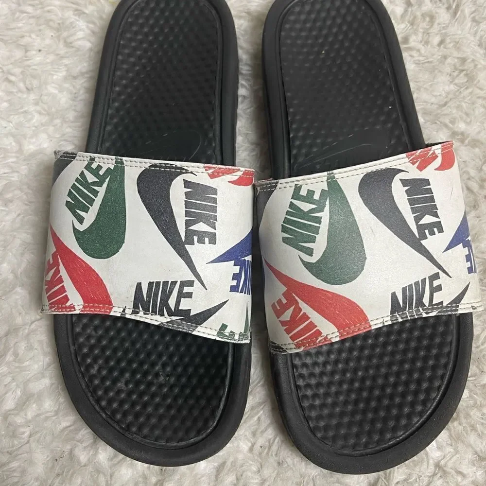 Nike Mens Benassi logo Print Slides sandals SZ11